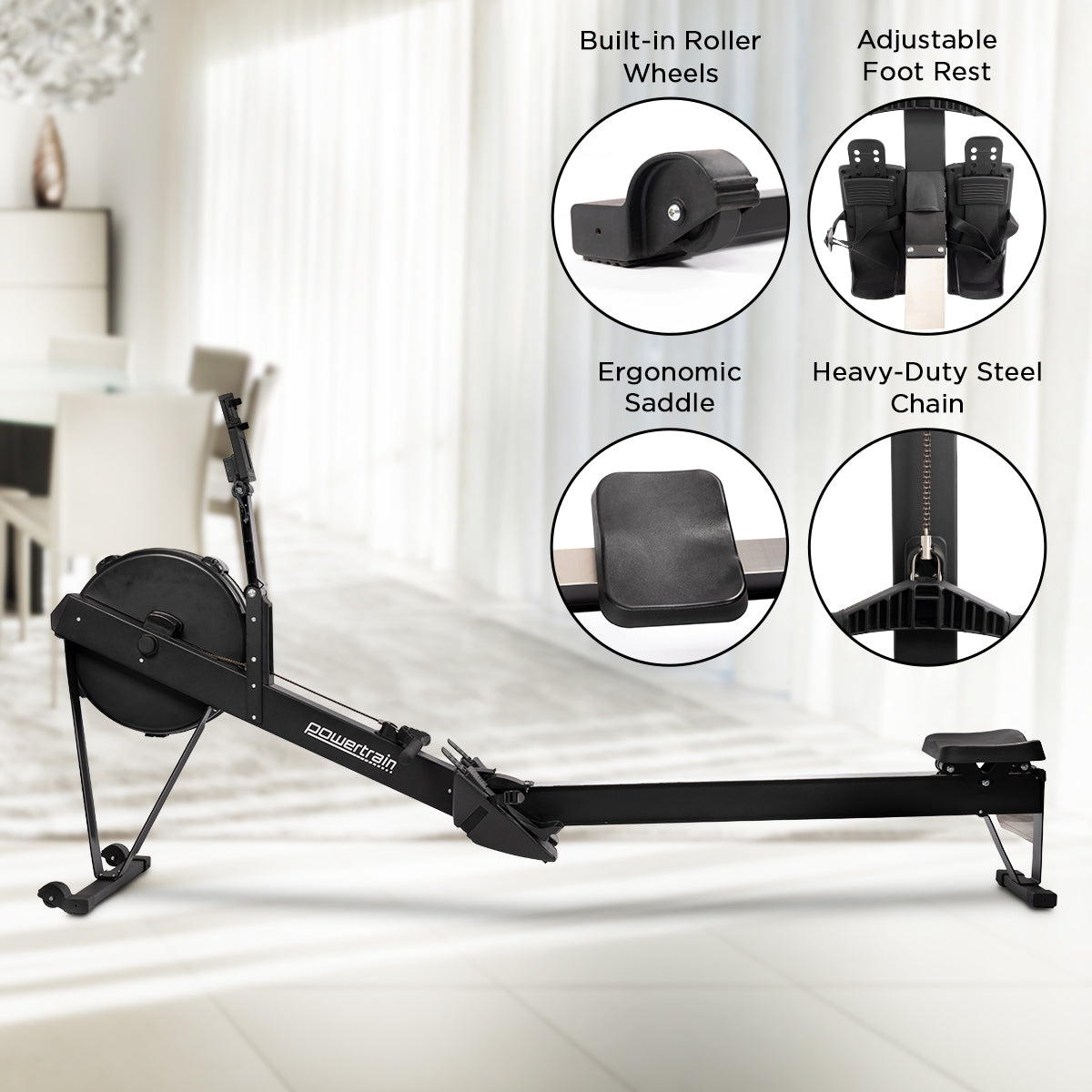 NNEDPE Air Rowing Machine Resistance Rower for Home Gym Cardio
