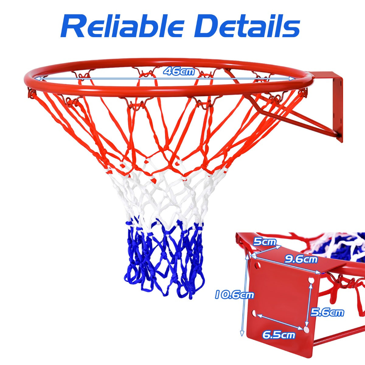 NNECW 46 cm Basketball Goal Hoop for Indoor and Outdoor