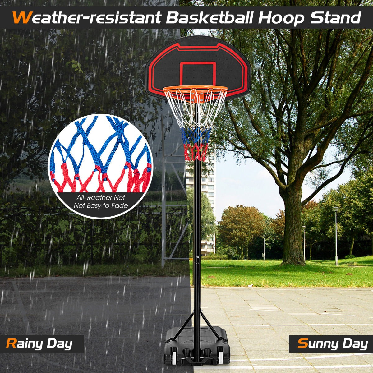 NNECW Basketball Hoop for Kids with 5-Level Heights for Indoor & Outdoor