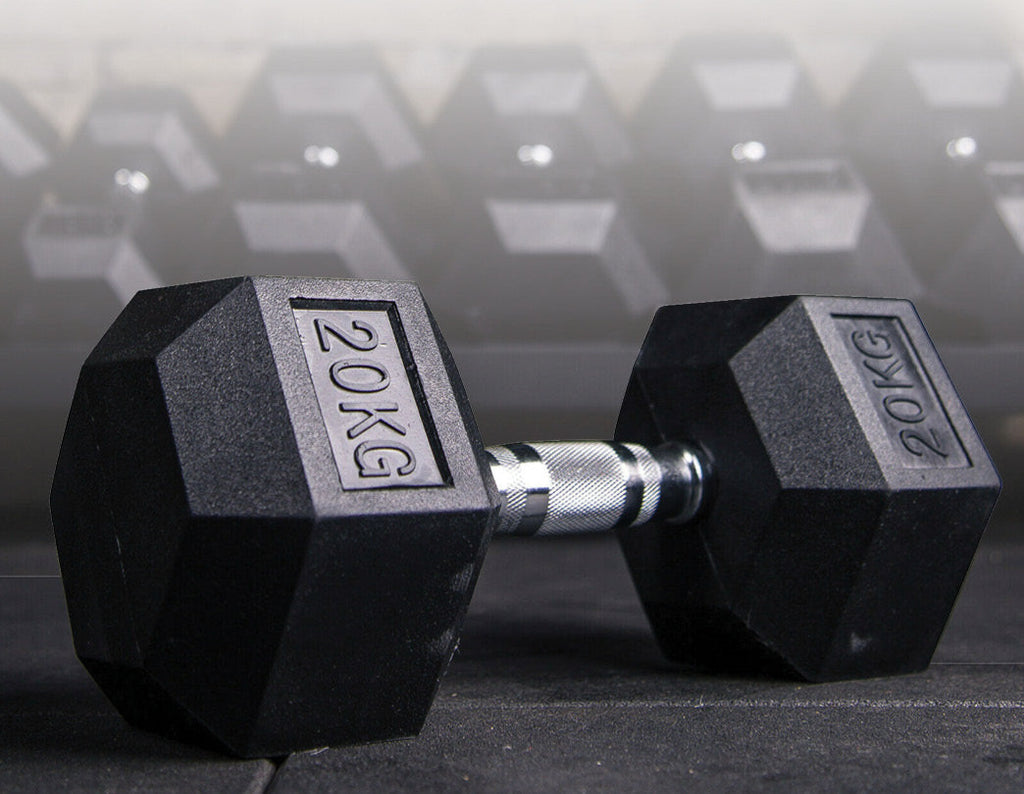NNEDSZ Commercial Rubber Hex Dumbbell Gym Weight
